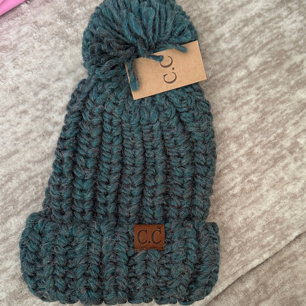 C.C Dark Teal Knit Pom Hat/ ASK 15% OFF